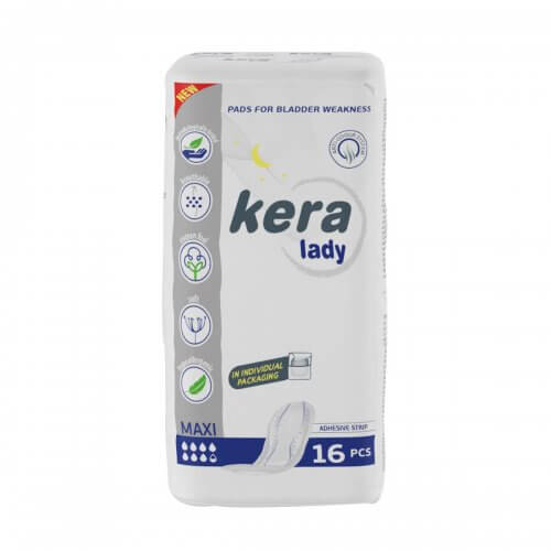 Σερβιέτες ακράτειας kera Lady Maxi 16 τεμαχίων