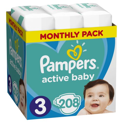 Pampers Active Baby Monthly Pack No3 (6–10 kg) 208 τεμ.