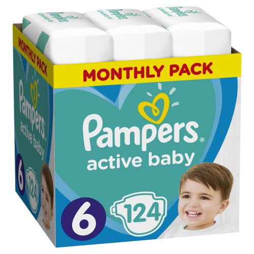 Pampers Active Baby Monthly Pack No6 (13–18 kg) 124 τεμ.