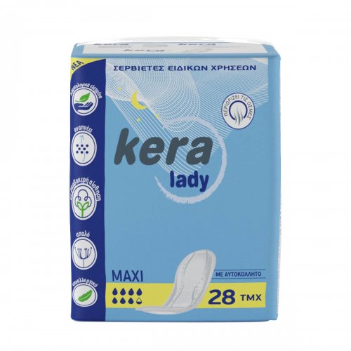 Σερβιέτες ακράτειας kera Lady Maxi 28 τεμαχίων