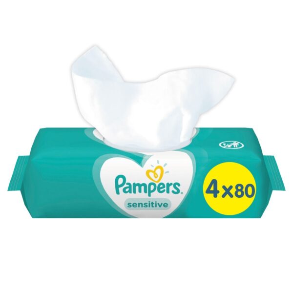 Μωρομάντηλα Pampers Sensitive 320τεμ (4x80τεμ)