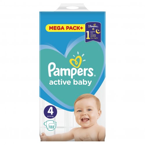 Pampers Active Baby Mega Pack No4 (9–14 kg) 132 τεμ.