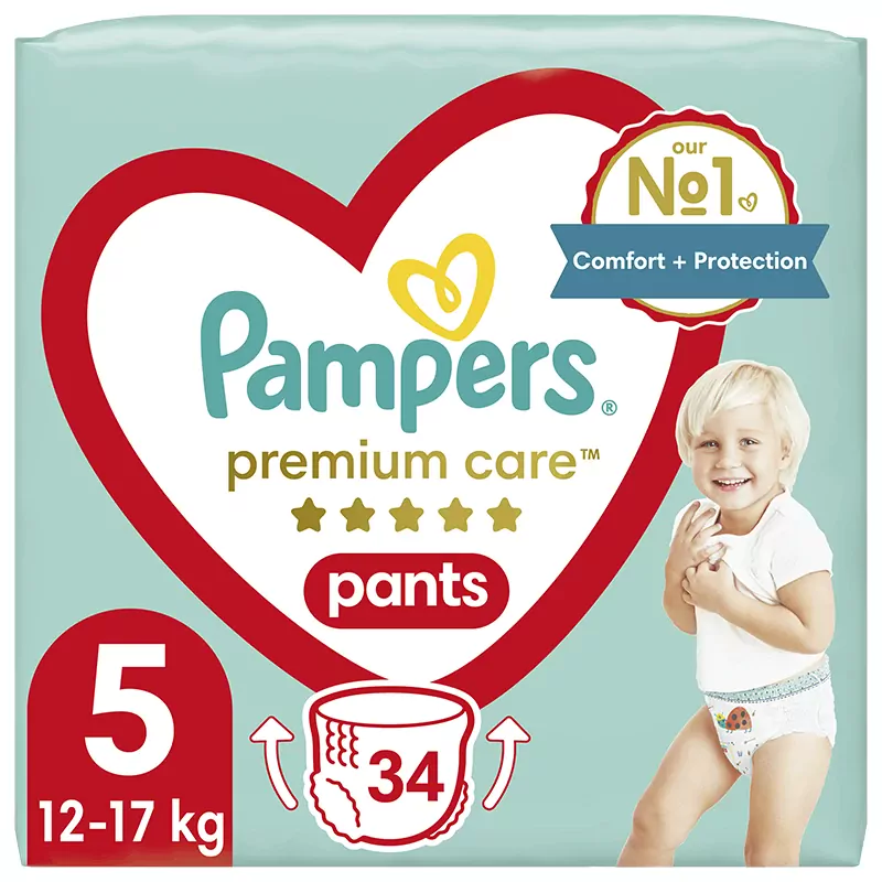 Pampers Πανες Premium Care Pants Jumbo Pack 34τεμ Νo5 (12-17kg) + 34 τεμ No5 = 68 τεμαχια συνολο Pampers Πανες Premium Care Pants Jumbo Pack 34τεμ Νo5 (12-17kg) + 34 τεμ No5 = 68 τεμαχια συνολο - Image 1