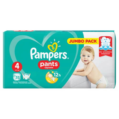 Pampers Pants Jumbo Pack No4 (9–15 kg) 52 τεμ.