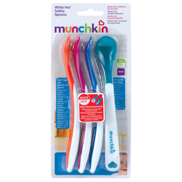 Munchkin Munchkin Σετ 4 Κουταλάκια Με Σύστημα White Hot® που Προειδοποιεί όταν Καίει 3+, (4 Κουταλάκια) - Image 1