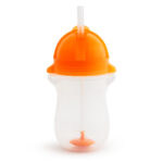 Munchkin Ποτήρι Με Καλαμάκι Και Βαρίδι Πορτοκαλί 296ml 12+μηνών