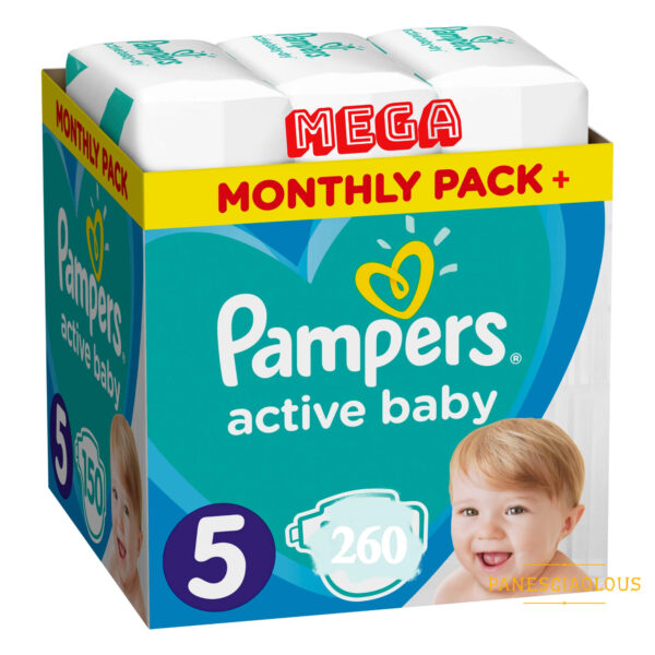 Pampers Active Baby Mega Monthly Pack No5 (11–16 kg) 260 τεμ.