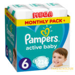 Πανες Pampers Active Baby Mega Monthly Pack+ Νο6 (13-18kg) 224τεμ