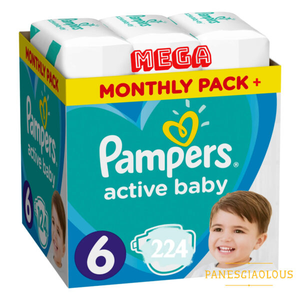 Pampers Active Baby Mega Monthly Pack No6 (13–18 kg) 224 τεμ.