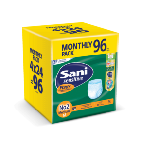 Sani Sensitive Πάνες Βρακάκι Ακράτειας Medium 4×24τμχ MONTHLY PACK