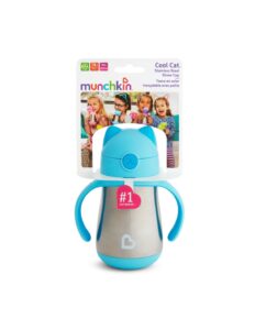 Munchkin Cool Cat Stainless Steel Straw Cup Aνοξείδωτο Θερμός, 237ml