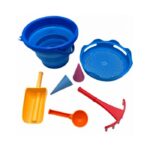 Κουβαδάκι + Φτυαράκια Παραλίας (Σετ 7τμχ) CompacToys Blue - Image 2