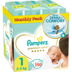 Pampers Πανες Premium Care Monthly Pack no1 (2-5kg) 3πακ x 50τμχ=150 τεμαχια