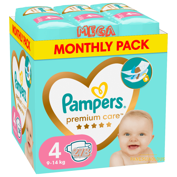 Pampers Premium Care Mega Monthly Pack No4 (9–14 kg) 278 τεμ.