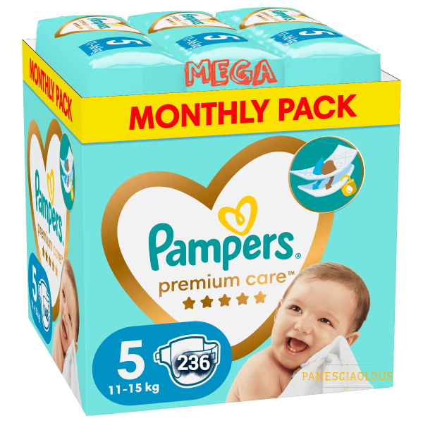 Pampers Premium Care Mega Monthly Pack No5 (11–16 kg) 236 τεμ.