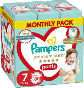 Pampers premium care pants no7 monthly pack 17+kg 80 τμχ – Συνδρομητικό πακέτο