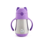Munchkin Cool Cat Stainless Steel Straw Cup Aνοξείδωτο Θερμός, 237ml