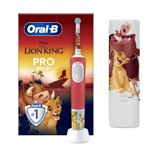Oral-B Promo The Lion King Vitality Pro Kids Electric Toothbrush 3+ Years Άσπρο - Κόκκινο 1 Τεμάχιο & Θήκη Μεταφοράς 1 Τεμάχιο