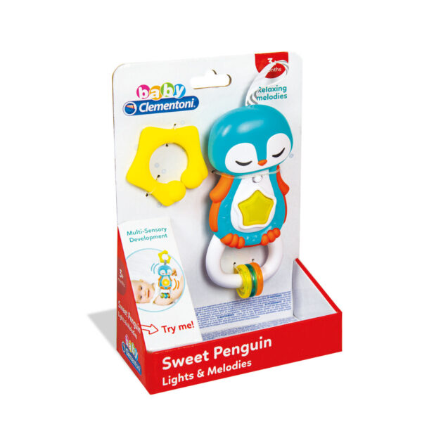 Baby Clementoni Βρεφική Ηλεκτρονική Κουδουνίστρα Πιγκουίνος Για 3+ Μηνών - Image 1