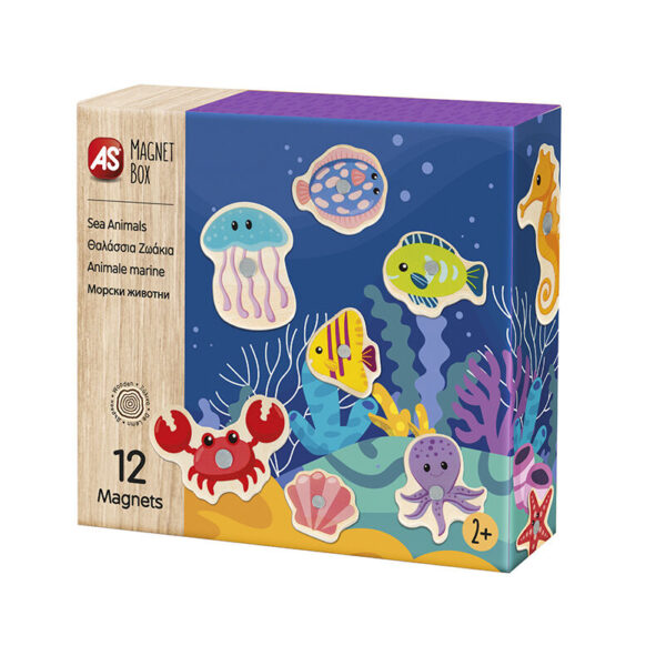 AS Magnet Box Θαλάσσια Ζωάκια 12 Εκπαιδευτικοί Ξύλινοι Μαγνήτες Για 2+ Χρονών - Image 6