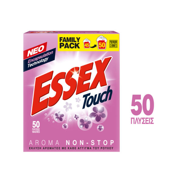 ESSEX Touch Aroma Non-Stop Σκόνη Πλυντηρίου Ρούχων, 50μεζούρες - Image 1