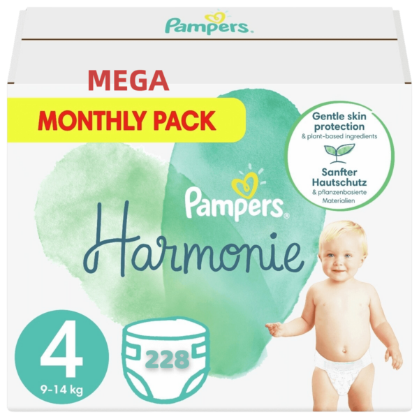 Pampers Harmonie Mega Monthly Pack No4 (9–14 kg) 228 τεμ.
