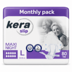 Πανες ακρατειας Kera Slip Large Maxi Night ΝΥΧΤΟΣ Montly Pack (4x20) 80 τεμαχιων - Image 2