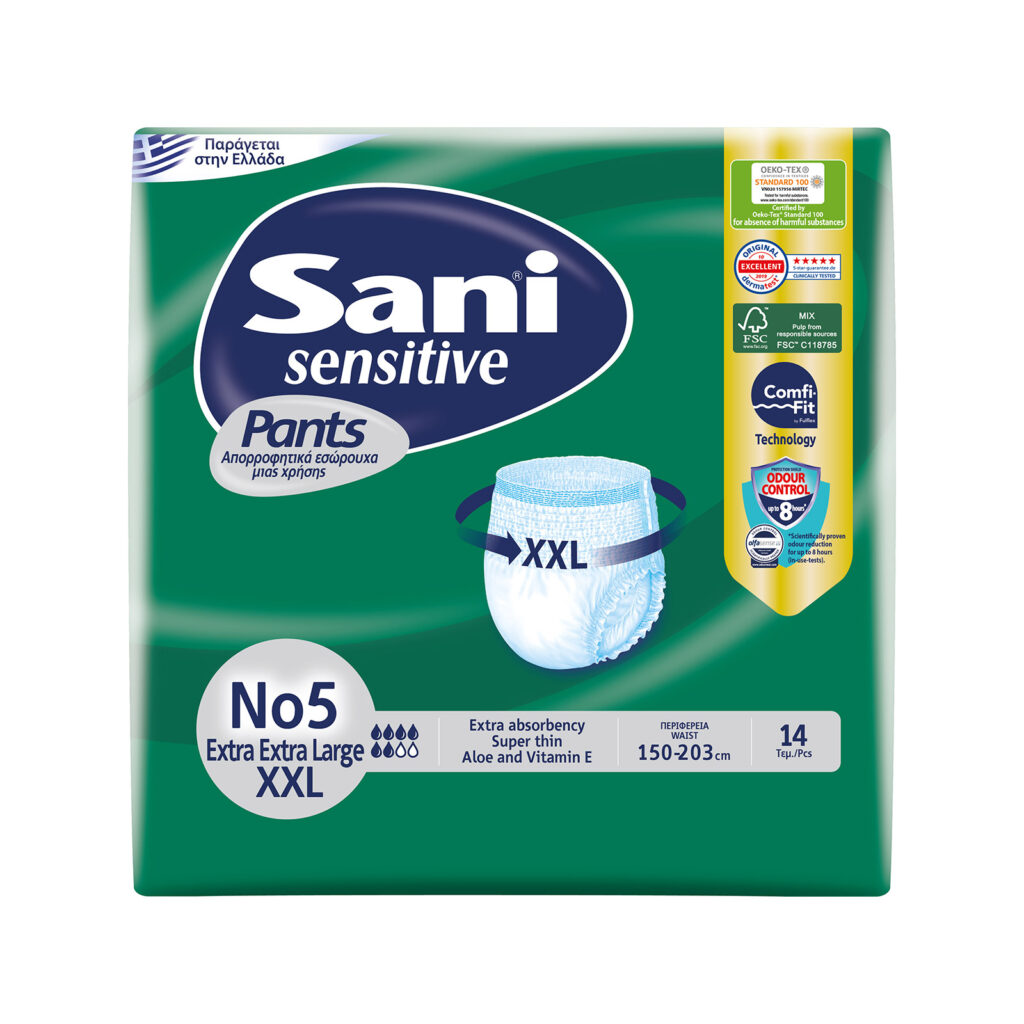 Ελαστικό εσώρουχο ακράτειας Sani Sensitive Pants Extra Extra Large XXL No5 14τμχ