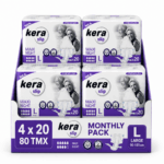 Πανες ακρατειας Kera Slip Large Maxi Night ΝΥΧΤΟΣ Montly Pack (4x20) 80 τεμαχιων