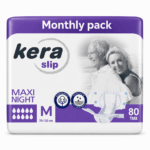 Πανες ακρατειας Kera Slip Medium Maxi Night ΝΥΧΤΟΣ Monthly Pack (4x20) 80 τεμαχιων - Image 2