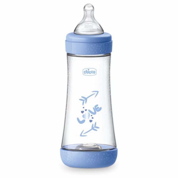 Chicco Πλαστικό Μπιμπερό Perfect 5 Κατά των Κολικών Με Θηλή Σιλικόνης Μπλε 300ml Για 4+ Μηνών - Image 1