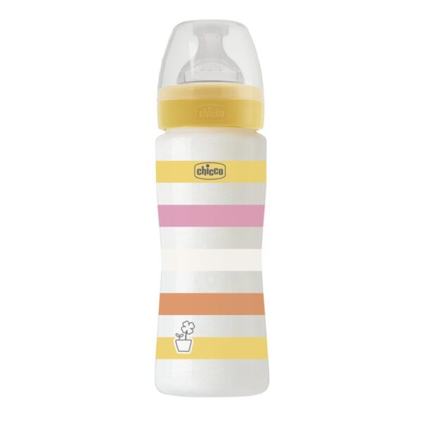 Chicco Πλαστικό Μπιμπερό Well Being Κατά των Κολικών Ροζ 330ml Για 4+ Μηνών - Image 3