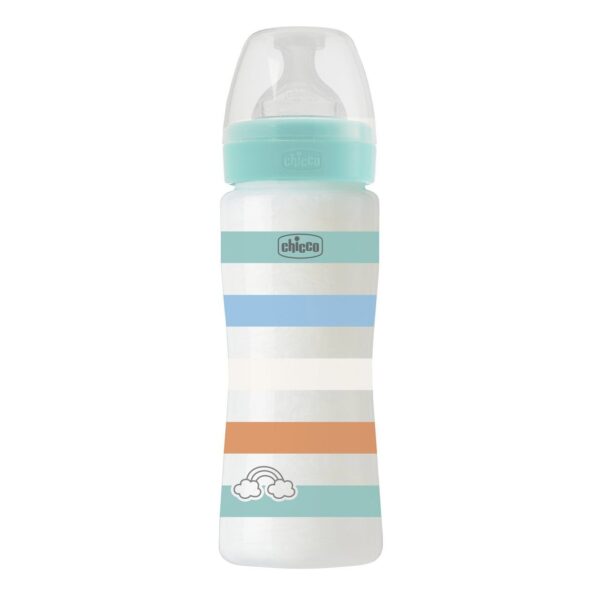 Chicco Πλαστικό Μπιμπερό Well Being Κατά των Κολικών Μπλε 330ml Για 4+ Μηνών - Image 3