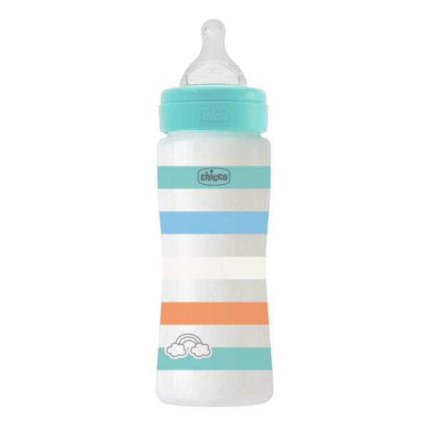 Chicco Πλαστικό Μπιμπερό Well Being Κατά των Κολικών Μπλε 330ml Για 4+ Μηνών - Image 2