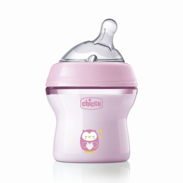 Chicco Πλαστικό Μπιμπερό Natural Feeling Κατά των Κολικών Ροζ 150ml Για 0+ Μηνών - Image 1