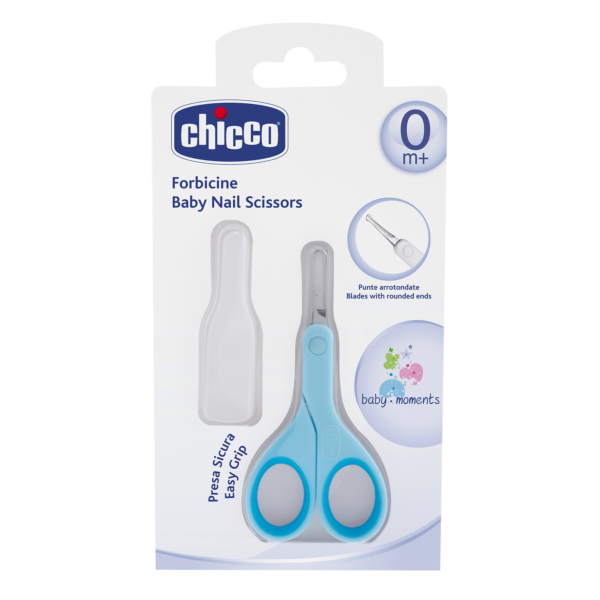 Chicco Ψαλιδάκι Ασφαλείας Σιέλ Με Θήκη Για 0+ Μηνών - Image 1