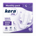 Πανες ακρατειας Kera Slip Large Maxi Night ΝΥΧΤΟΣ Montly Pack (4x20) 80 τεμαχιων - Image 3