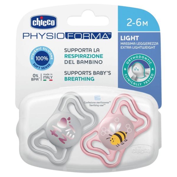 Chicco Πιπίλες Light PhysioForma Ροζ Για 2-6 Μηνών 2τμχ - Image 1