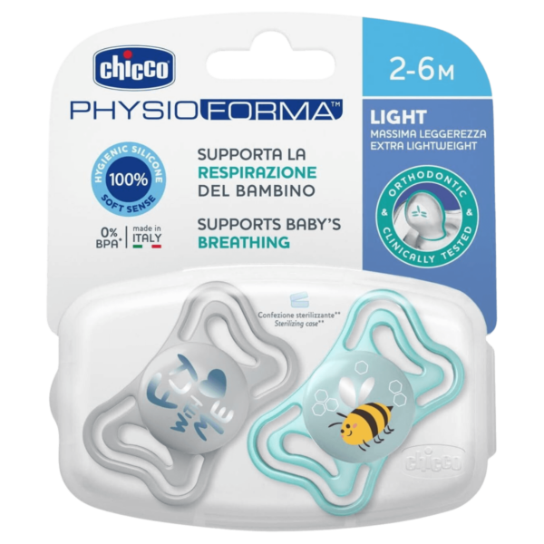 Chicco Πιπίλες Light PhysioForma Σιέλ Για 2-6 Μηνών 2τμχ - Image 1