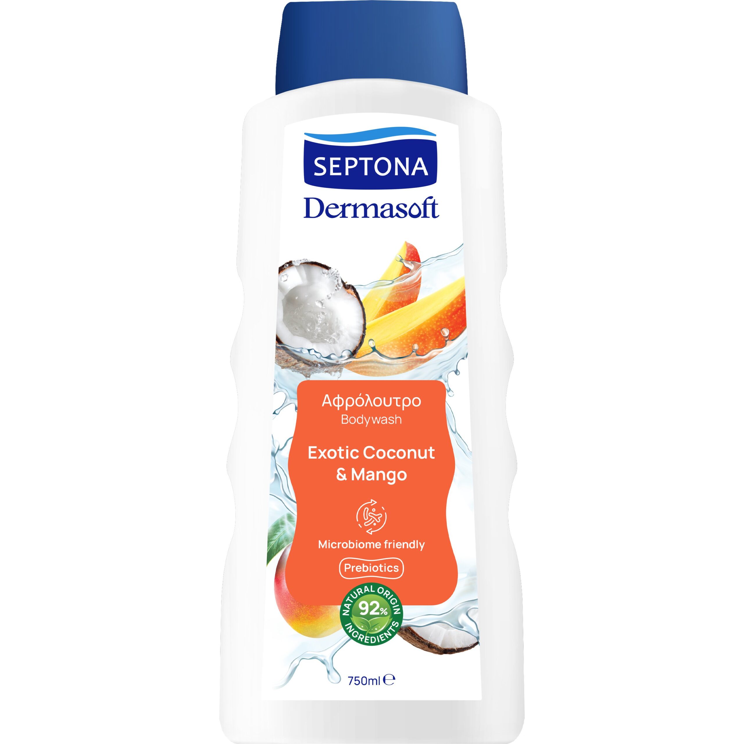 5201410221121_1 Septona Dermasoft Exotic Coconut & Mango Bodywash, 750ml - Image 1