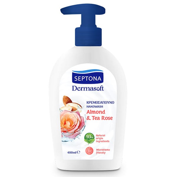 Septona Dermasoft Almond & Tea Rose Κρεμοσάπουνο 400ml Septona Dermasoft Almond & Tea Rose Κρεμοσάπουνο 400ml - Image 1