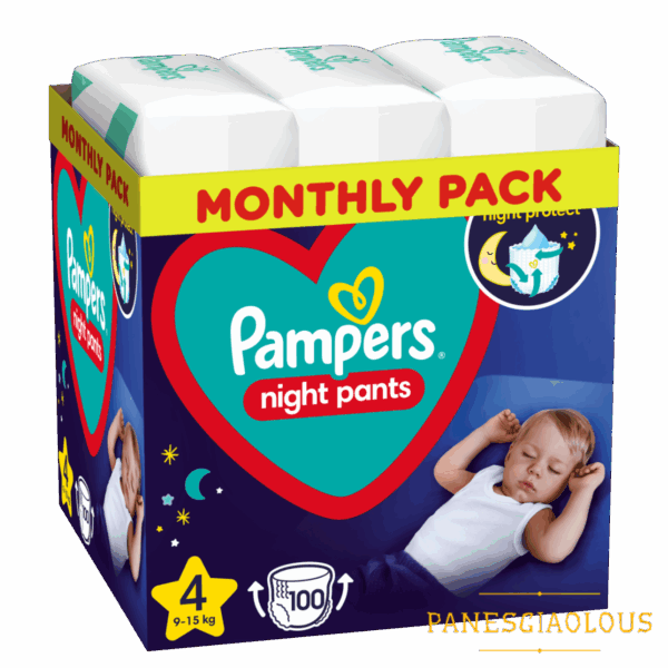 Πάνες Pampers Night Pants Monthly Pack Νο4 (9-15kg) 100τμχ - Image 1