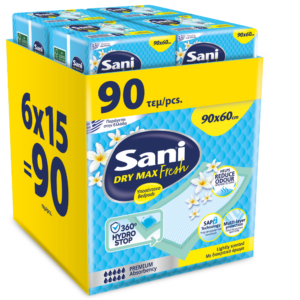 Υποσέντονα Sani PREMIUM DRYMAX Fresh με άρωμα 90x60 90τεμ