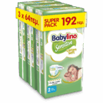 Πάνες Babylino Sensitive Cotton Soft SuperPack No2 (3-6Kg) 192τεμ (3x64τεμ)