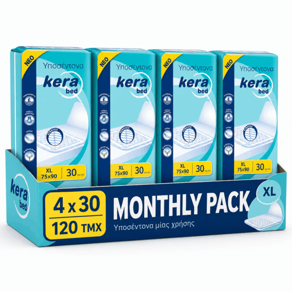 Υποσέντονα Kera Bed XL 75×90 Monthly Pack 120 τεμ. (4×30)