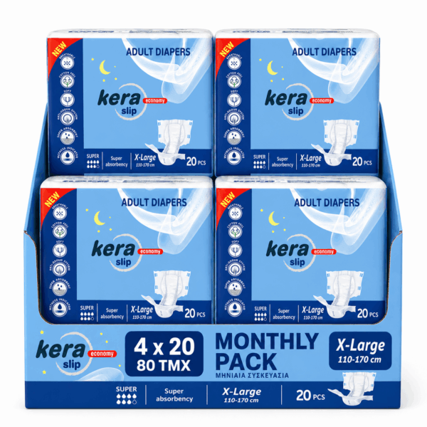Πανες ακρατειας Kera Slip Xlarge Super Monthly pack 80 τεμαχιων