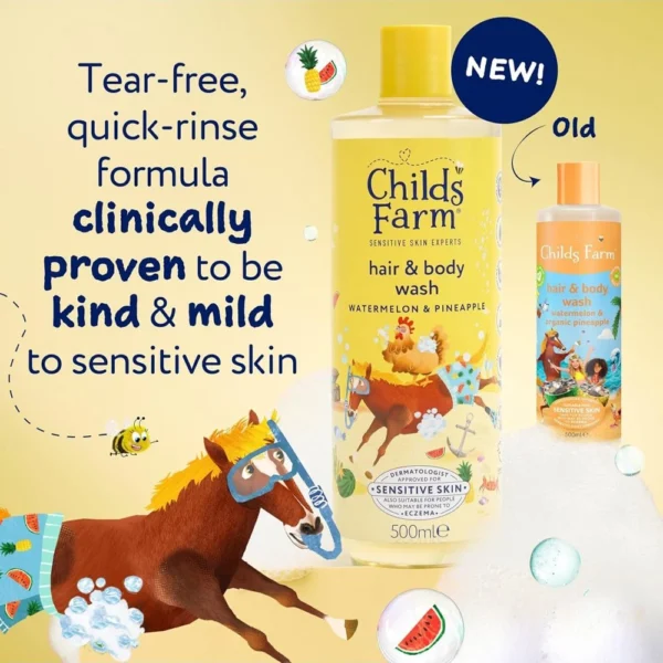 Childs Farm Watermelon & Pineapple Hair & Body Wash Παιδικό Σαμπουάν & Αφρόλουτρο με Άρωμα Καρπούζι & Ανανά 500ml - Image 3
