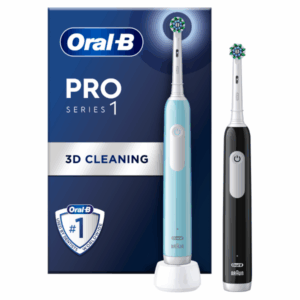Oral-B Pro Series 1 Duo Electric Toothbrush Ηλεκτρικές Οδοντόβουρτσες Μπλε & Μαύρη, 2τεμ