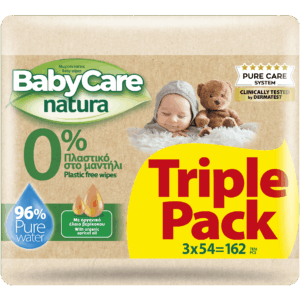 Μωρομάντηλα BabyCare Natura TRIPLE Pack 162 τμχ (3x54)