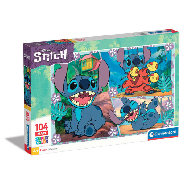 Clementoni Παιδικό Παζλ Maxi Super Color Disney Stitch 104 Τμχ - Image 1